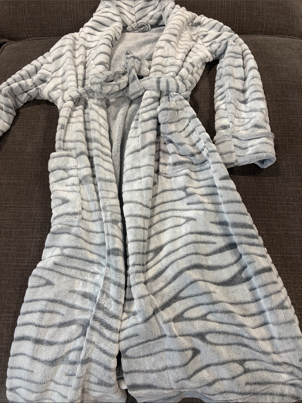Soft Grey Stripe Women’s Robe